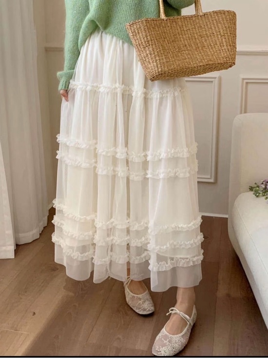 Dresses & Skirts - brand new Women's White Tiered Tulle Maxi Skirt
